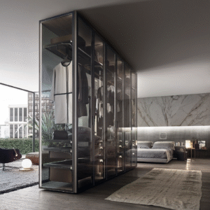 Aluminum & Glass Wardrobe Cabinet