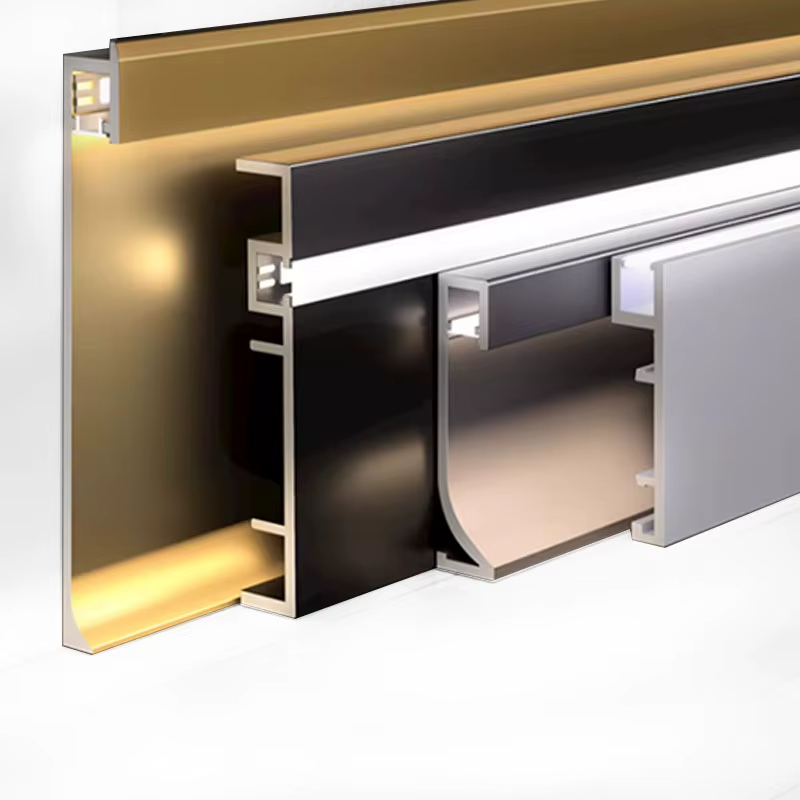 Aluminum LED Skirting Board Profile for Wall and Cabinet Base