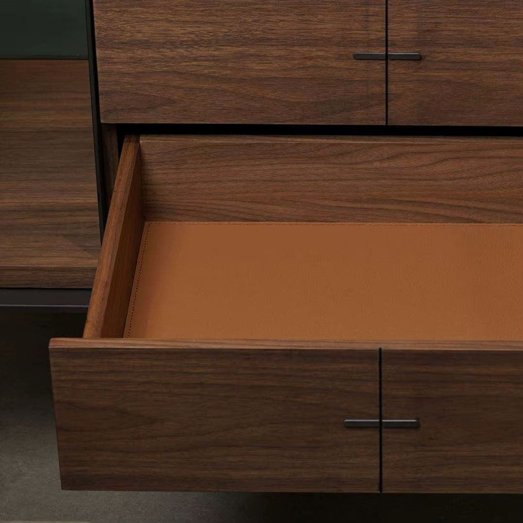 Smoked Glass Display Cabinet with Aluminum Frame for Home Bar & Living Room - Image 3