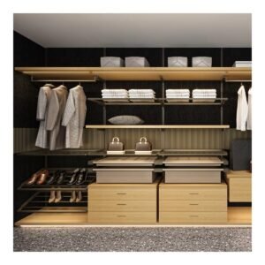 Modern Wall Mounted Cloakroom Wardrobe | Custom Aluminum Hanging Walk-in Closet System