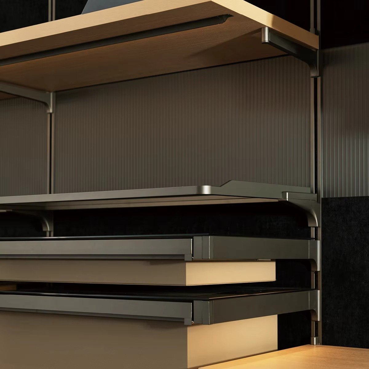 Modern Wall Mounted Cloakroom Wardrobe | Custom Aluminum Hanging Walk-in Closet System - Image 6