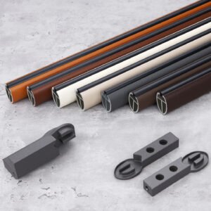 Leather Wrapped Oval Aluminum Wardrobe Hanging Rail | Custom Closet Rod