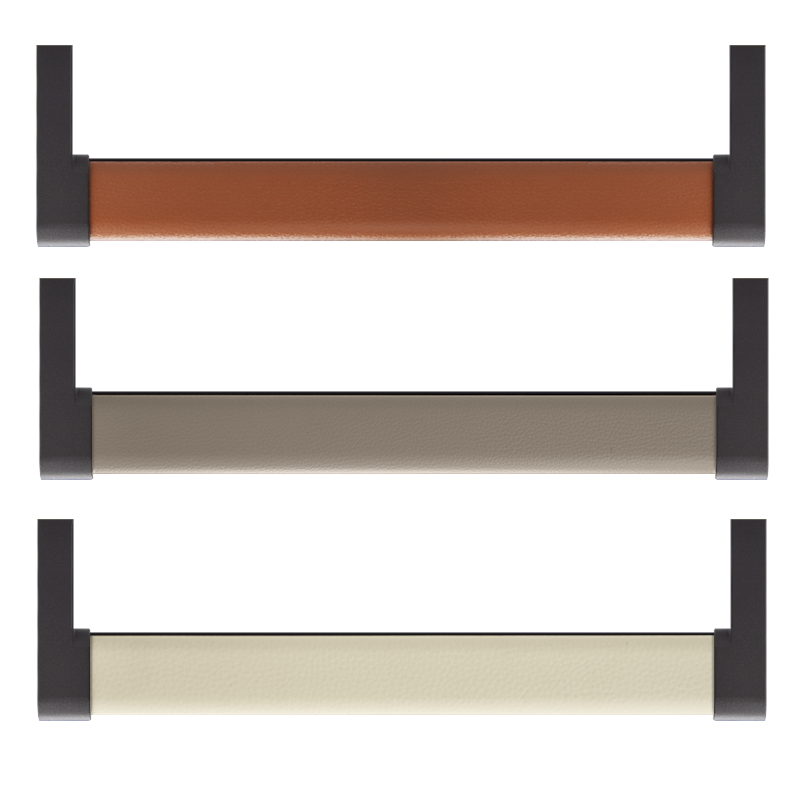 Aluminum Alloy Genuine Leather Oval Wardrobe Handle - Image 4