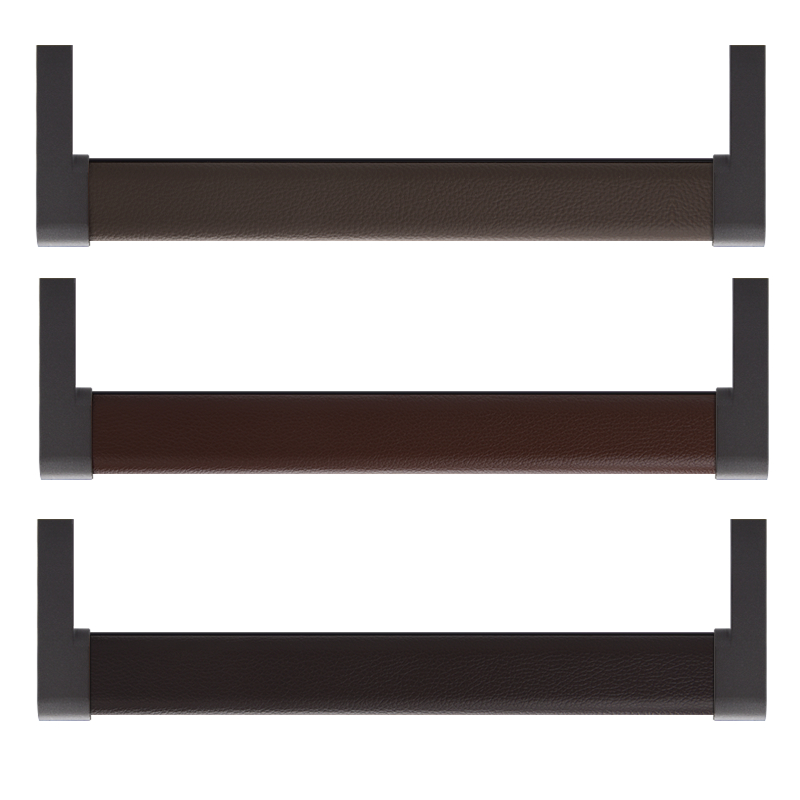 Aluminum Alloy Genuine Leather Oval Wardrobe Handle